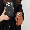Ремешок-шнурок через плечо Кожаный чехол-кошелек для IPhone 16 Mini 16E 16 15 14 13 11 16Pro Max XS с держателем для карт