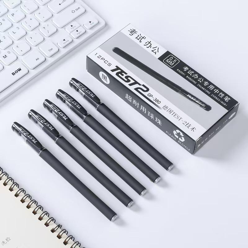 Гелевая ручка GP380 с матовым карбоновым корпусом - 0,5 мм, идеально подходит для бизнеса и учебы