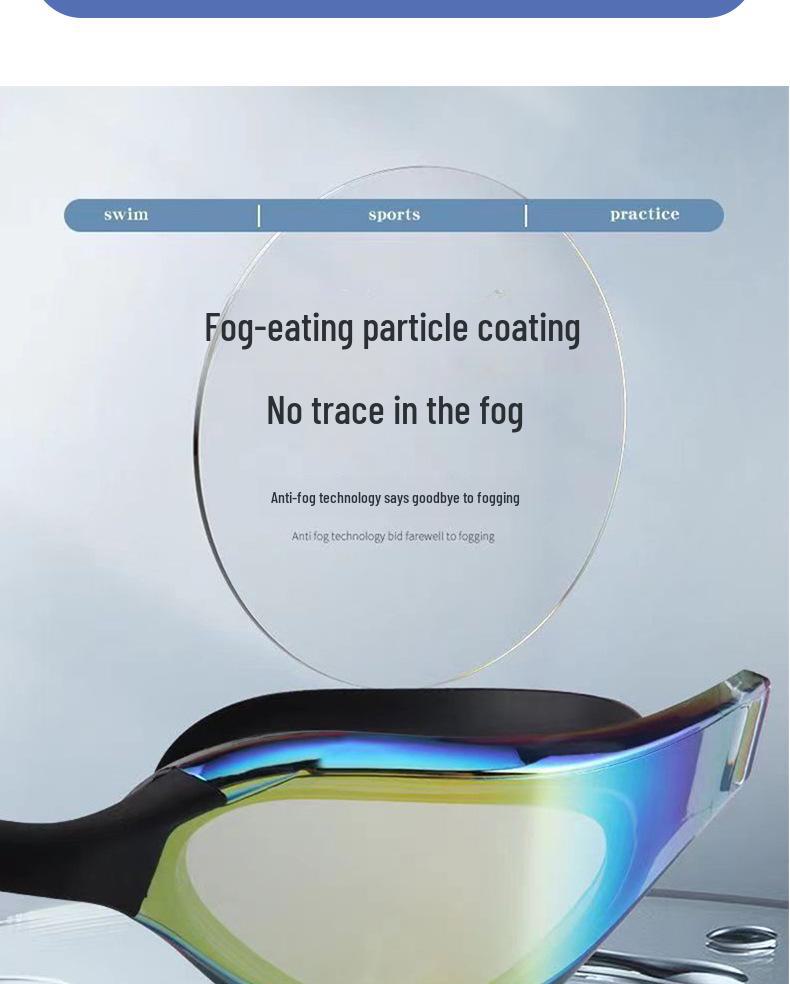 Adult Anti-Fog HD Swimming Goggles - Professional Racing & Training, Comfortable Silicone, Waterproof, Electroplated Lenses.