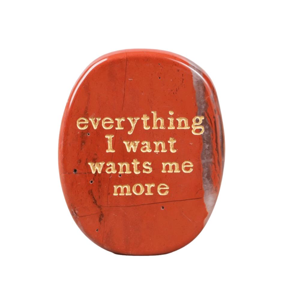 Oval Shape Affirmation Palm Stone Gold Engraving Pocket Stone Engraved Worry Stone For Women