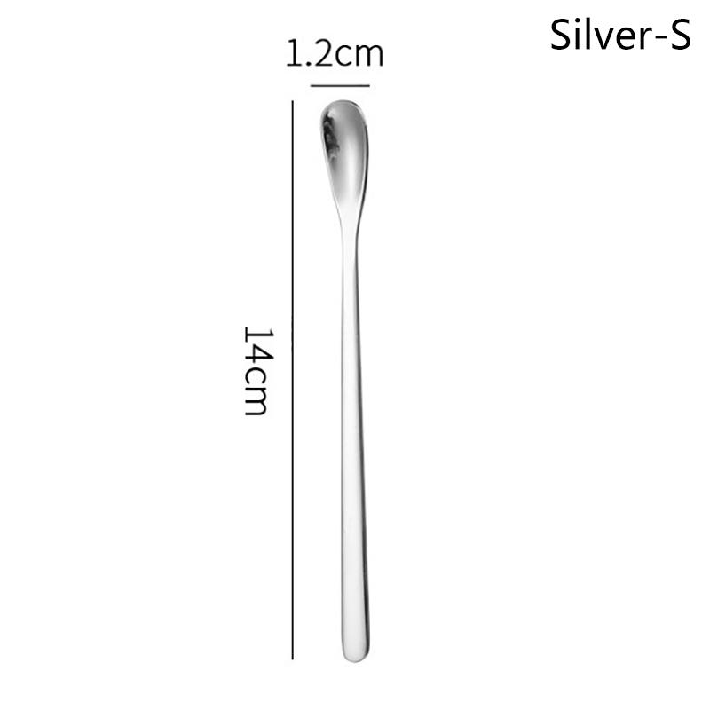 Ложка из нержавеющей стали для кофе, мороженого, десерта, чая, ложка для размешивания, для пикника, кухонные принадлежности, барные инструменты, ложка с длинной ручкой