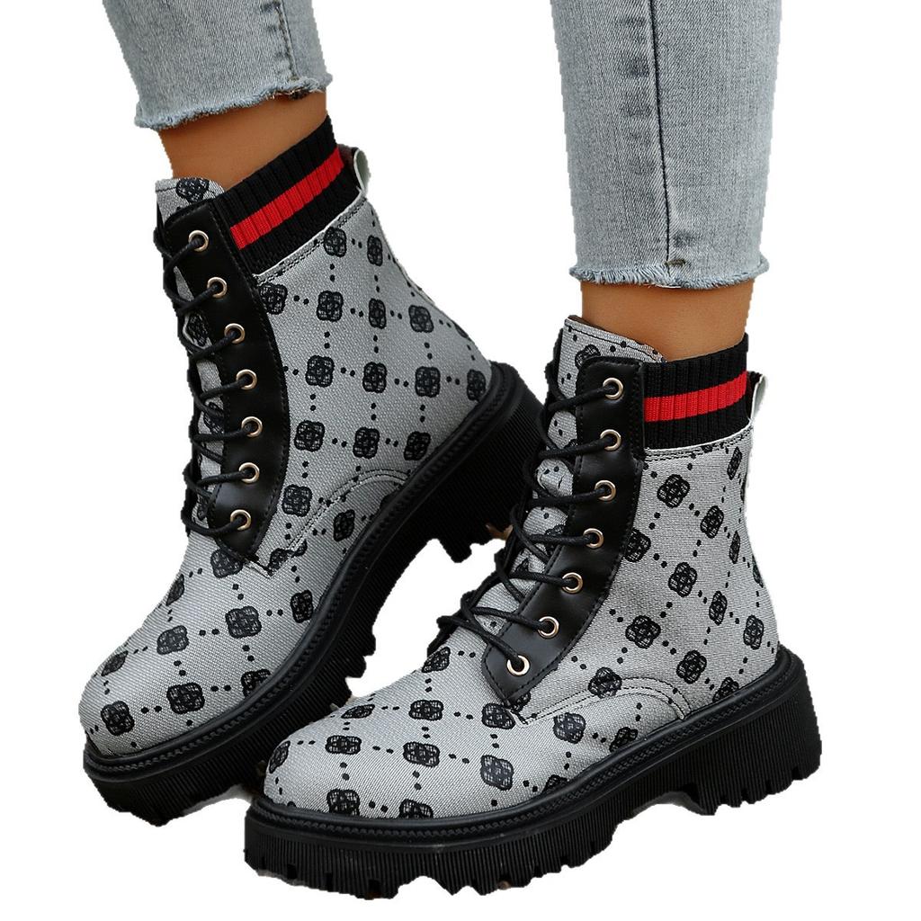 Осень и зима новая женская обувь Мартин модные высокие кожаные ботинки с большим носком британский стиль тренд кожаные ботинки персонализированные короткие ботинки