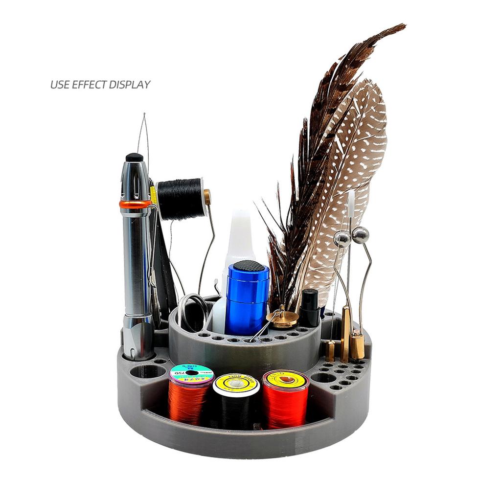 Набор инструментов для вязания мушек Настольный органайзер Удобная организация принадлежностей Стойка для хранения для мужчин Рыболовов Начинающих Рыбаков