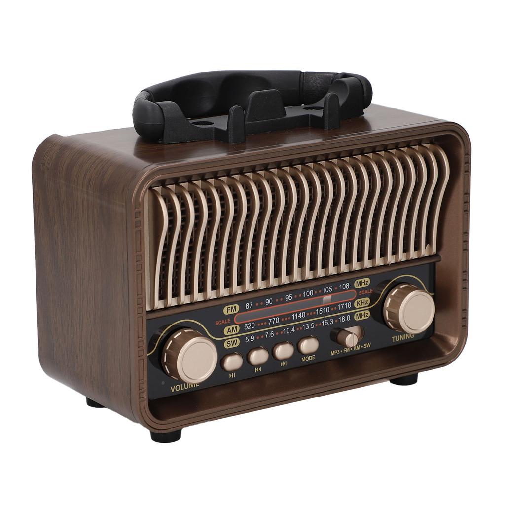 Retro Vintage Radio Portable AM FM SW Radio Bluetooth 5.4 1200mAh Battery with Antenna Type C AUX USB Port