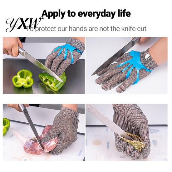 Metal Mesh Glove 1Pc Cut Resistant Food Grade Stainless Steel Kitchen Cooking Chainmail Meat Cutting Oyster Shucking Butcher Heavy Duty
