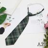 Creative Knot-Free Tie Student Preppy Print Color Plaid Jk Tie