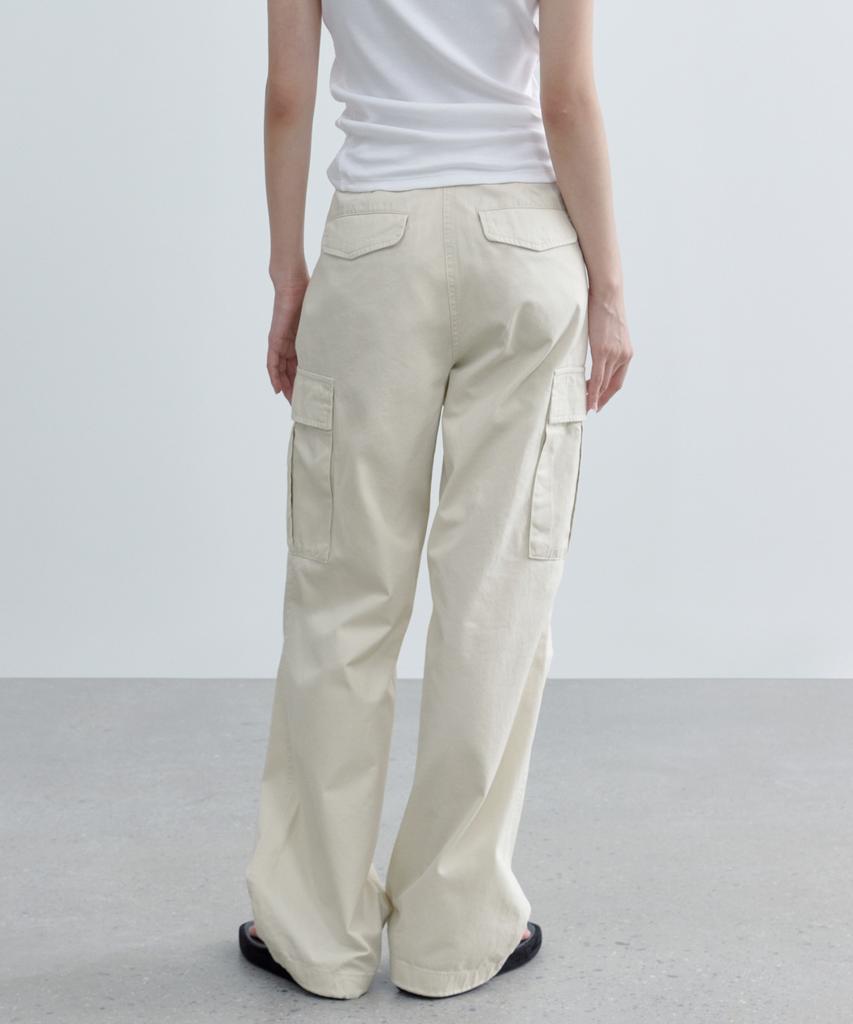 MUSINSA STANDARD WOMAN Женские широкие брюки-карго [Кремовый]