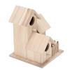 Outdoor Birdhouse Paulownia Garden Bird Nests Small Bird Breeding Box for Wild BirdsThree Rooms