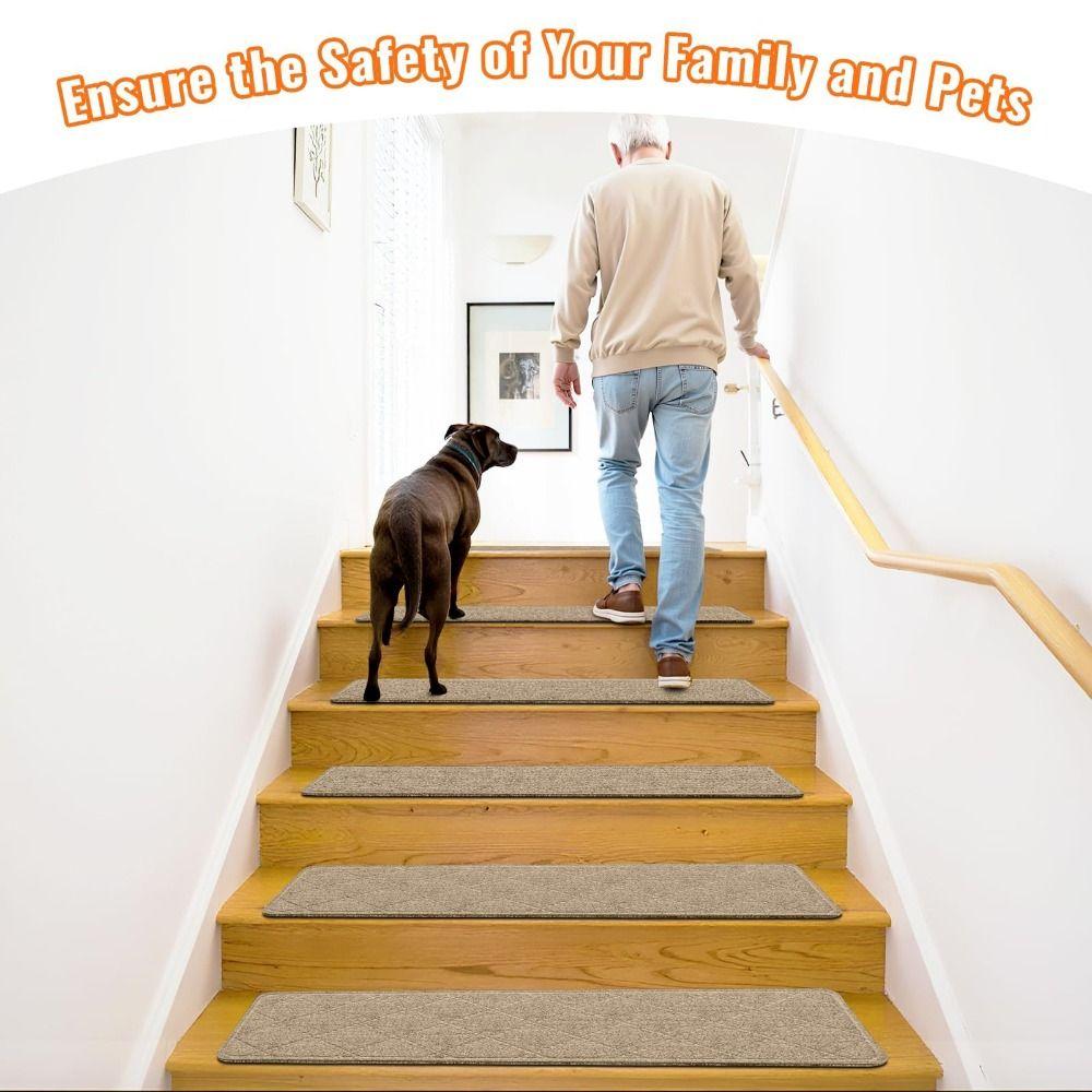 1 шт. Нескользящий коврик 8x30 дюймов Коврики для ступеней Модные накладки на ступени для большинства лестниц
