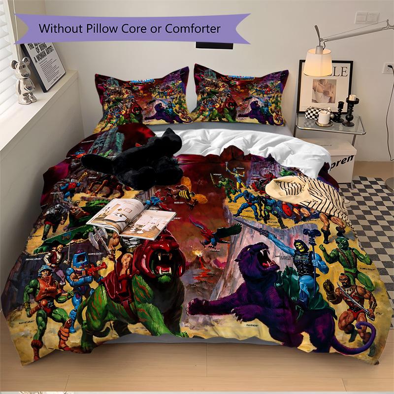 Masters Universe Adventure Print 3Pcs Bedding Setduvet Cover With 2 Bedropillowcase Home Birthday Gift