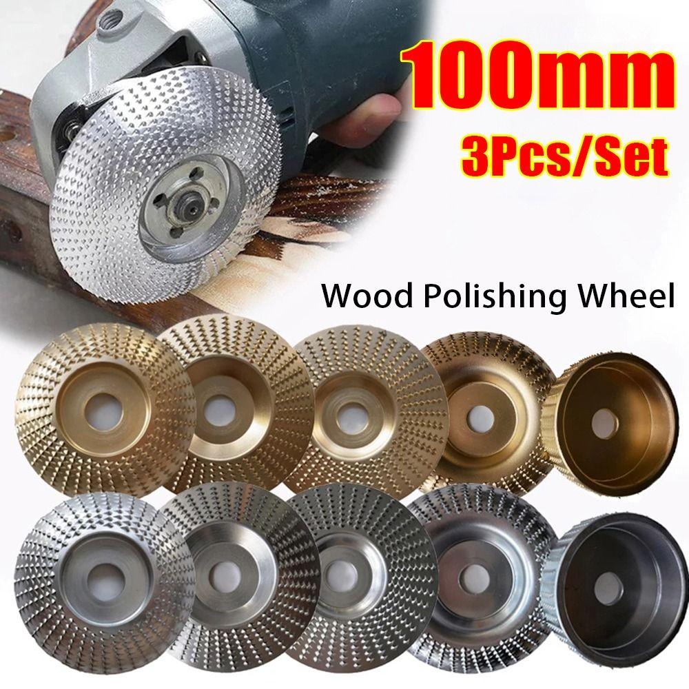 1/3Pcs Carbon Steel Wood Polishing Wheel Abrasive Tool Angle Grinder Disc Wood Grinding Wheel