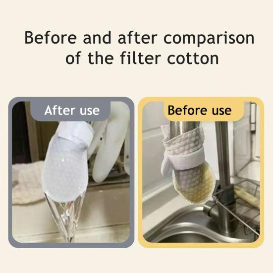 yangyizhi 200/400/600/1000Pcs Faucet Cotton Filter Bag, Splash Proof Tap Cover for Kitchen Bathroom, Disposable Sink Strainer Pouch with Strap