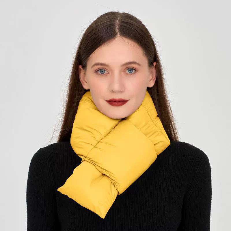 WTEMPO Autumn Winter Water-proof Scarves Couple Neck Protection Warm Cold-proof Windproof Cross Scarves Solid Color Elegant Soft Thick Casual Scarves