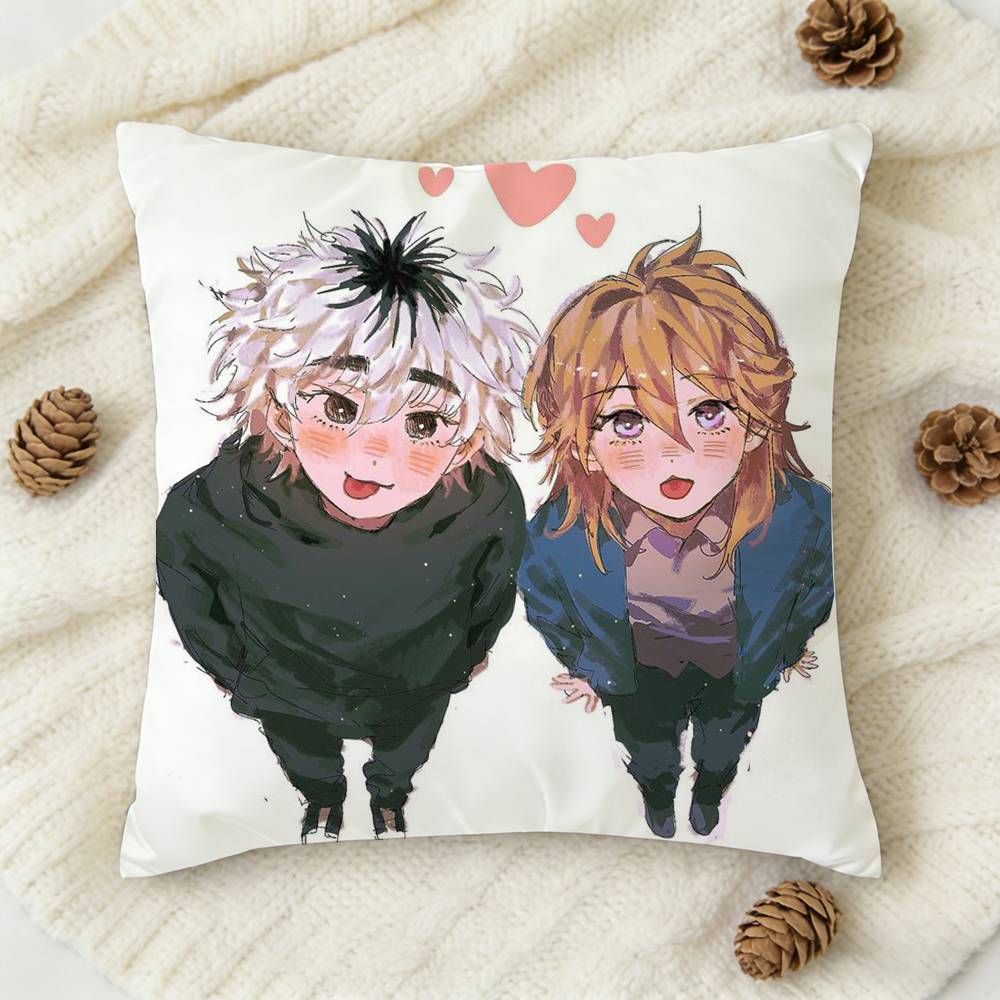 New C-Cherry Crush Anime Double-Sided Printed Square Decorative Cushion Cover For Sofa Living Room Home Decor