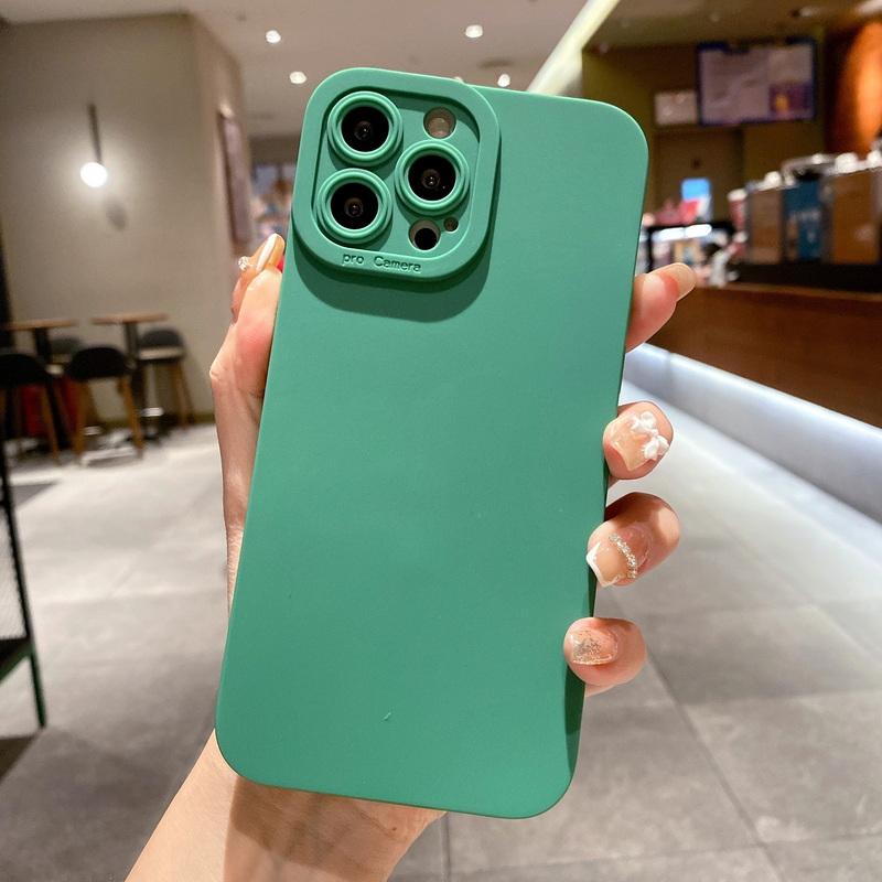 Luxury Silicone Shockproof Soft Phone Case For iPhone 17 Air 17 Pro Max 16 15 14 13 Solid Color Cover