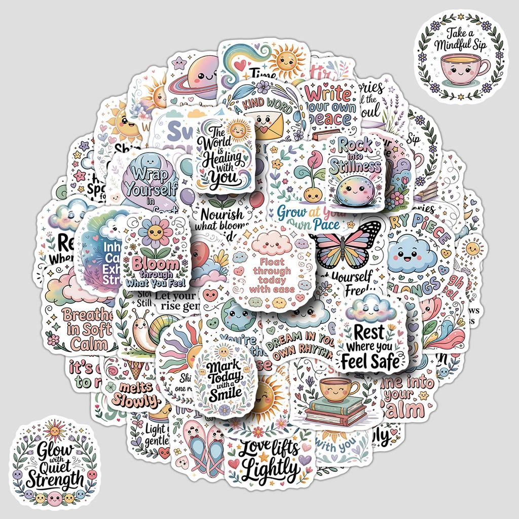 50/100 шт. Милые английские фразы Мультяшные каракули Наклейки DIY Игра для пенала Блокнота Холодильника Коробки для хранения Виниловые наклейки