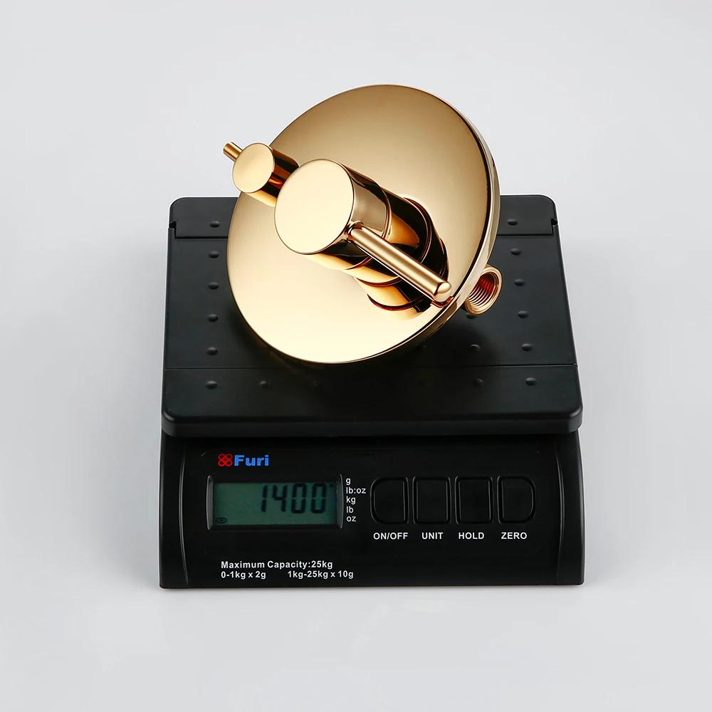 Black Gold chrome Round Solid Brass Concealed 2 Way Diverter Shower Valve Mixer Water Tap Bathroom Accessories Water Faucets