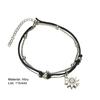 Women Anklets Sun Pendant Bohemian style Double Chains Beads Decor Alloy Ankle Chain for Daily Wear