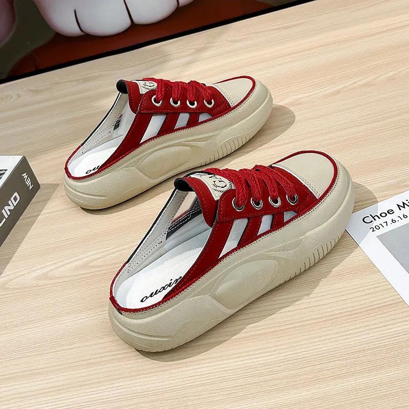 Полутапочки, белая обувь, женские летние новые туфли с носком для улицы, тапочки на платформе, сандалии без шнуровки, туфли-лодочки