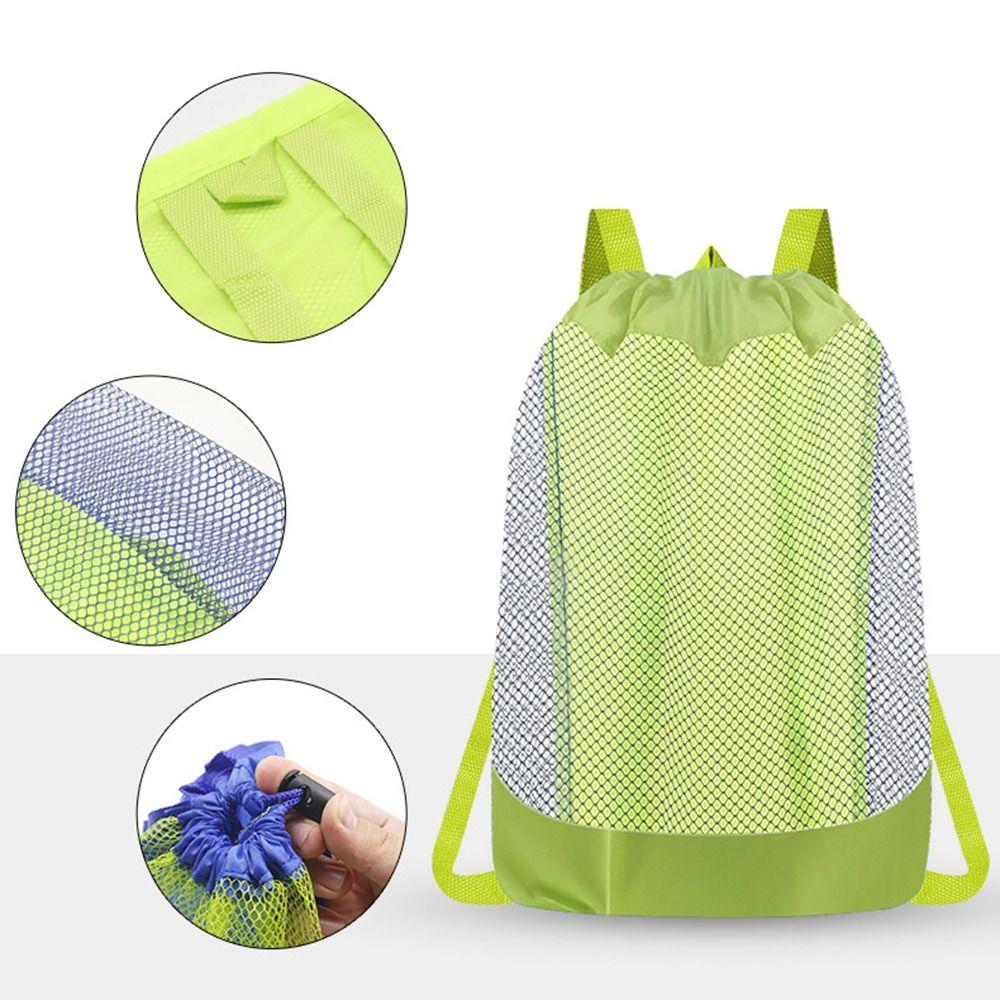 Lightweight Swimming Backpack Large Capacity Mesh Storage Bag Beach Toy Baskets Beach Trips