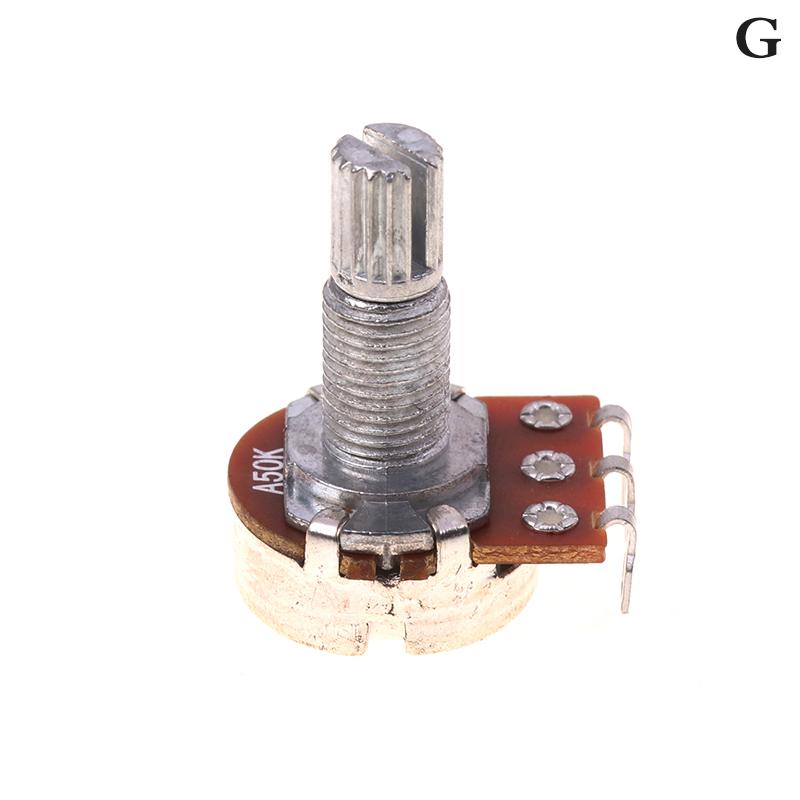 A500K B500K A250K B250K A50K B50K A25K B25K Потенциометр Шлицевой Маленький Пот Электрогитара Бас Эффект Усилитель Тон Громкость 18 Мм Вал Части