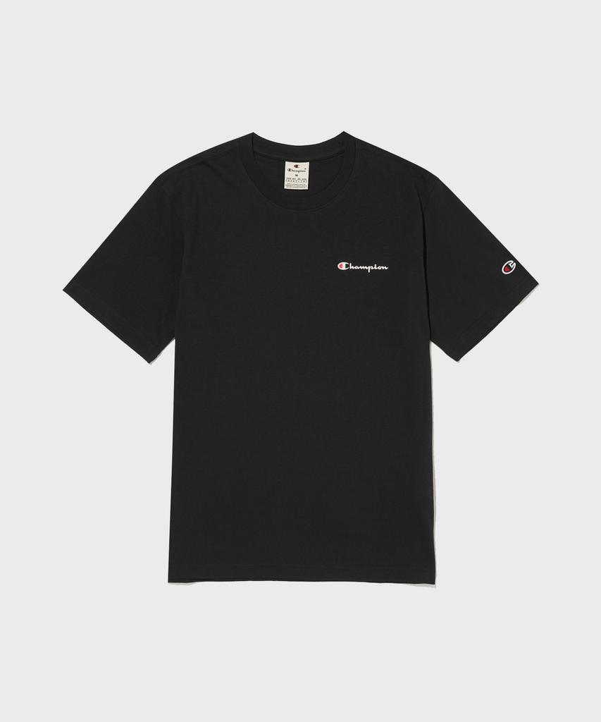 CHAMPION Small Script Logo Cotton Short Sleeve T-Shirt Black