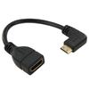16cm Gold Plated Mini HDMI Male To HDMI 19 Pin Female Cable, 90 Degree Right Angle