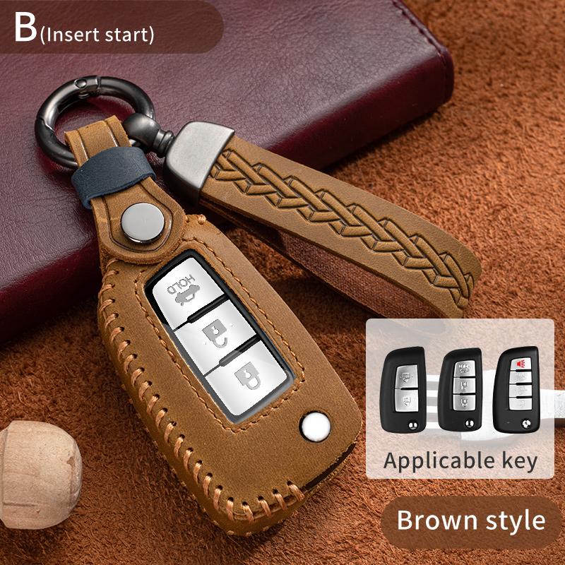 Кожаный чехол для ключа автомобиля для Nissan Qashqai X-trail Murano Juke Micra Tiida Pulsar 2014-2018 J10 J11 T32 T31 Kicks Tiida Pathfinder Note