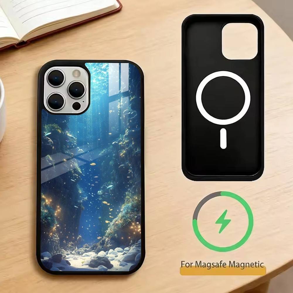 The Underwater World Texture Phone Case For iPhone17,16,15,14,13,12,11 Plus,Pro Magnetic with Magsafe Wireless Charging
