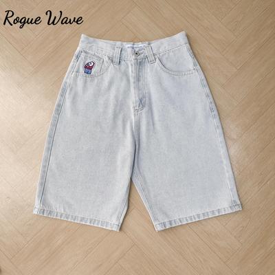 Джинсы RogueWave Y2K для мужчин, уличная одежда, мешковатые джинсы, вышивка, деним, повседневные джинсовые брюки, женские джинсы