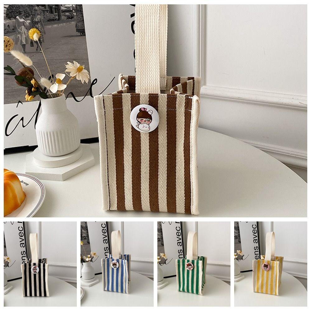 Striped Messenger Bag Cartoon Lunch Bag Fashion Hand Bags  Picnic