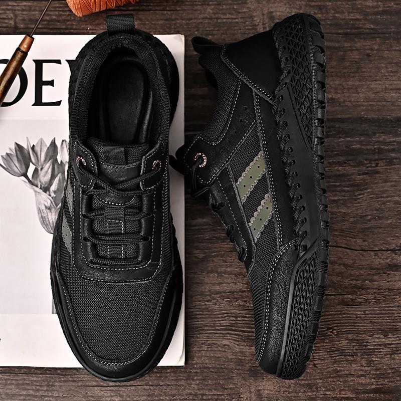 Сшитые вручную мужские кроссовки для активного отдыха, модная классическая обувь для вождения, нескользящая походная обувь, повседневная мужская обувь из кожи ручной работы