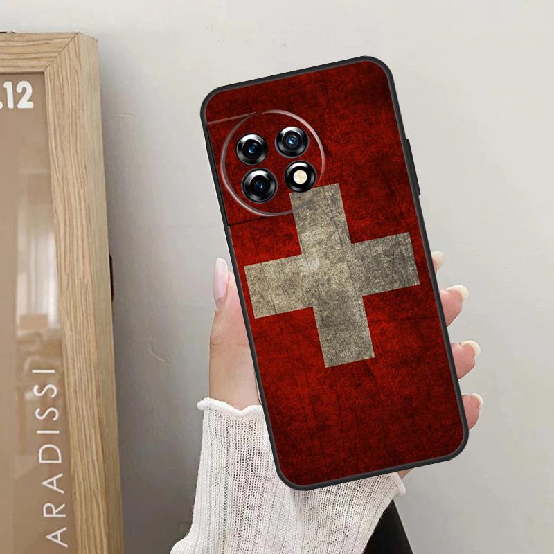 Швейцария Швейцарский флаг Чехол Для OnePlus Nord 5 CE 4 3 2 Lite N20 N30 OnePlus 15 13 12 R 10T 13T 10R 8T 9 10 11 Обложка