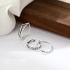 Open Thread Wavy Twist Line Ring Trendy Simple Retro Hollow Geometric Rhombus Ring Women