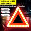 Car Warning Triangle EU Approved Compact Foldable Reflective Safety Triangle 200m Visibility
