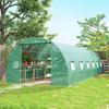 Tunnel Greenhouse 8x3x2 M Garden Greenhouse With 12 Windows And Roll Up Door Steel And PE 140 G M² Green