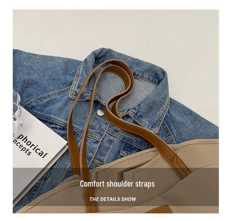 Женская минималистичная большая сумка-тоут - многосекционная наплечная сумка, новый летний холст для поездок на работу