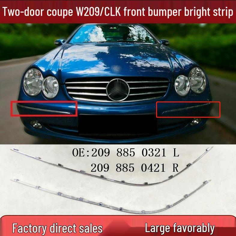 Chrome Trim Bright Strip for CLK Mercedes W209 Front Bumper (2098850321/2098850421)