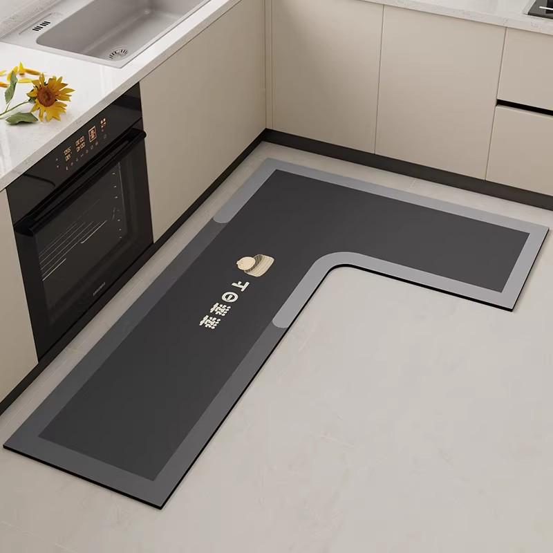 Г-образный абсорбирующий кухонный коврик - мягкий, устойчивый к грязи, простой в уходе, напольный коврик с диатомовой грязью