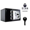 Pancerny domowy sejf z zamkiem elektronicznym i kluczem 20x31x20 cm czarny