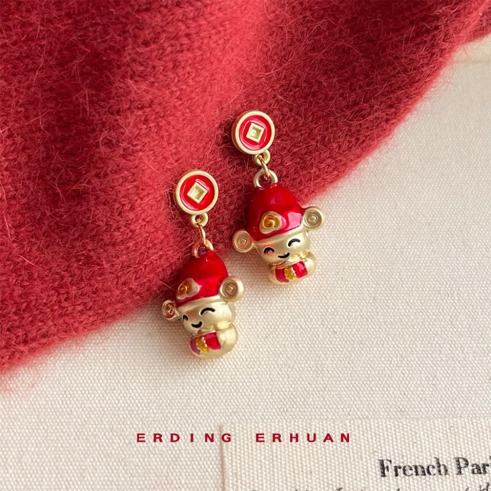 Chinese Style Snake Year Drop Earring Red 2025 Women Earrings Ear Jewelry Accessories Girls Gift