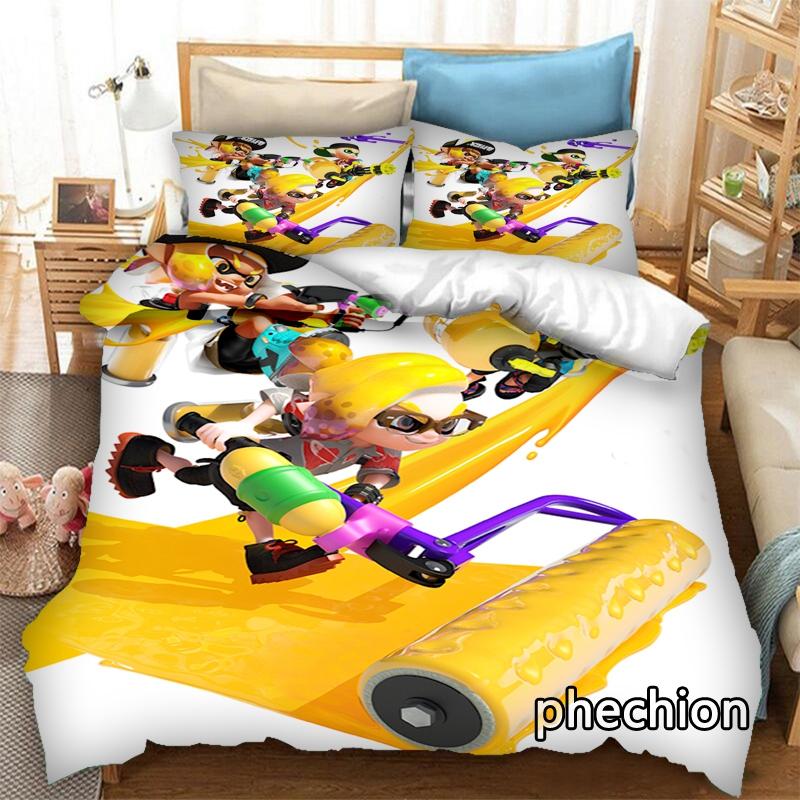 Phechion Мультяшная Коллекция Постельного Белья Splatoon 3D Принт Пододеяльники Наволочки Комплект Из Одного Предмета Коллекции Постельного Белья Постельное Белье Кровать K388