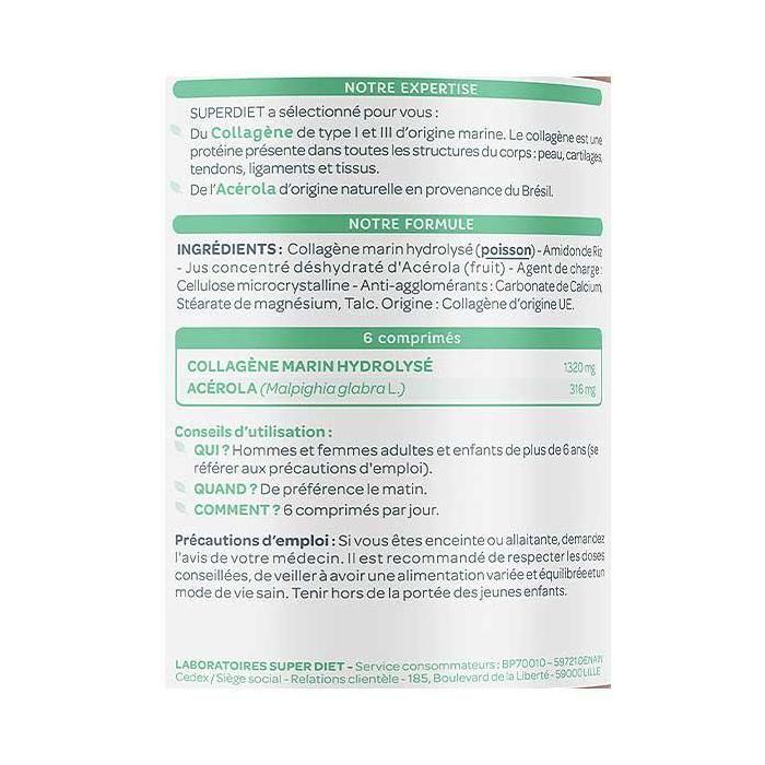 Superdiet Коллаген Марин + Витамин С 180 комп.
