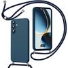 Case for Samsung Galaxy A36 5G, Shockproof Anti-Scratch Silicone with Lanyard - Navy Blue