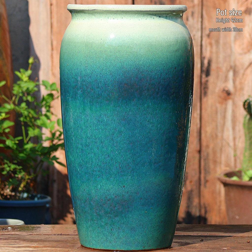 Extra Large Ceramic Pottery Flower Pot for Indoor Green Plants, Coarse Pot Ideal for Monstera and Other Large Plants