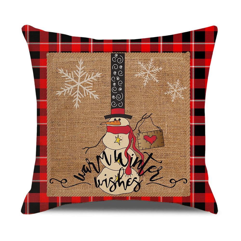 Красный клетчатый рождественский наволочка льняная наволочка для диванной подушки офисная наволочка новый стиль