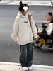 Women's Oversized Petite Hoodie - Pure Cotton, Trendy American Design, Autumn Jacket