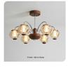 Mid-Century French Retro Chandelier: Walnut Wood Light for Living, Dining, and Bedroom