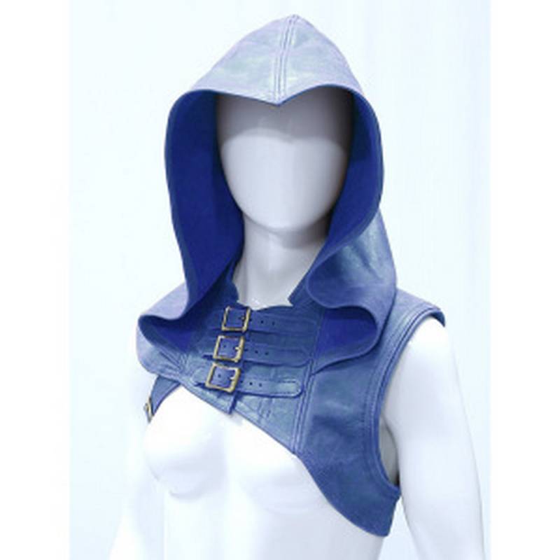 Fashion Unisex Cosplay Leather Hooded Vest Vintage Vintage Medieval Hat Solid Color Halloween Sleeveless Vests Plus Size