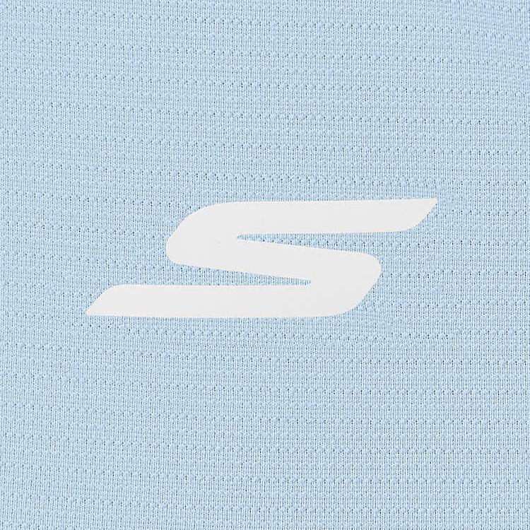 Skechers Дышащая футболка с коротким рукавом и круглым вырезом для женщин, быстросохнущая, отводящая влагу, приятная для кожи. Топы женские. Мягко-голубой P225W015-04W3